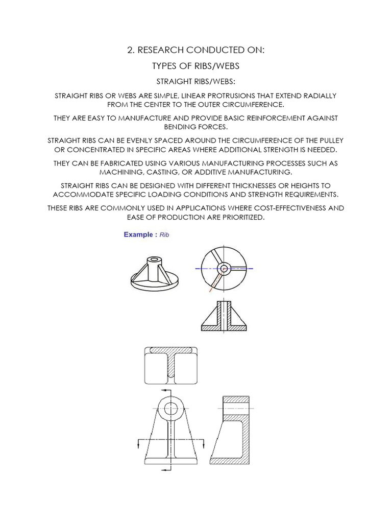 Types of Ribs, Webs, and Pulleys in EGD | PDF | Axle | Mechanical ...