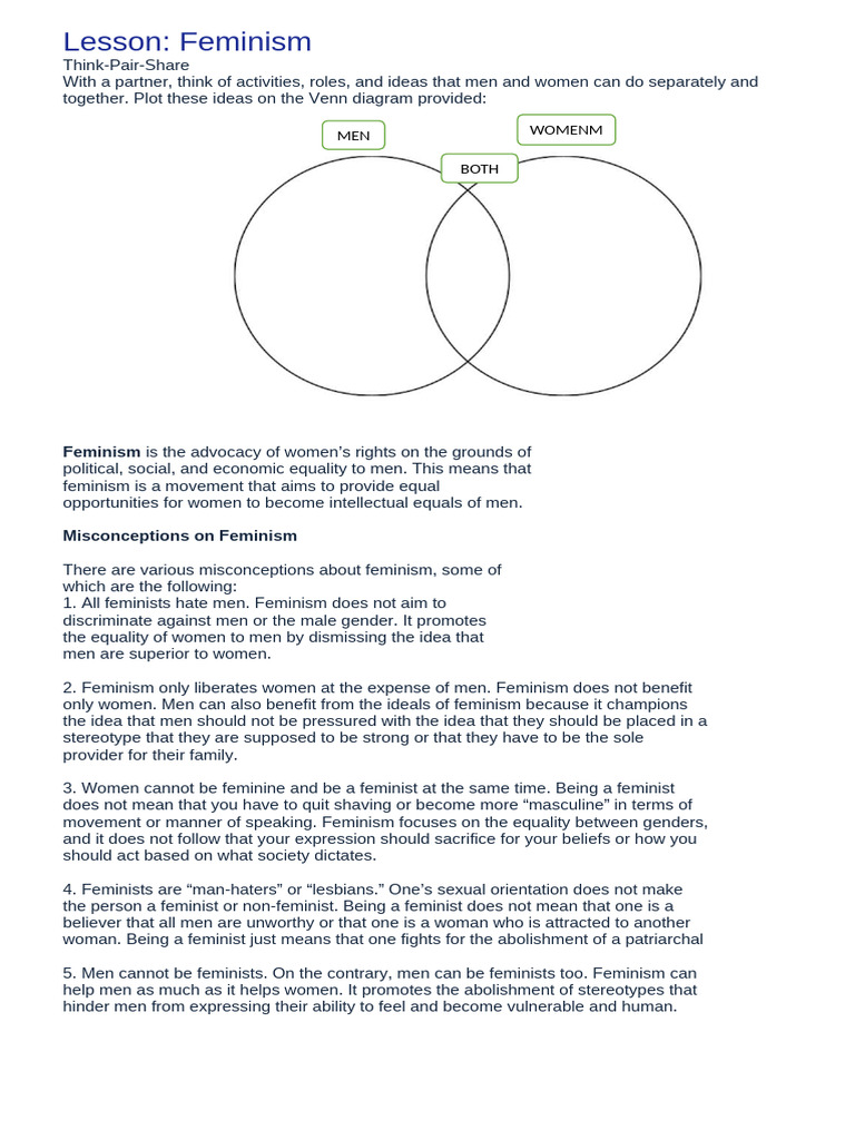 Understanding Feminism and Its Misconceptions | PDF | Gender Studies ...