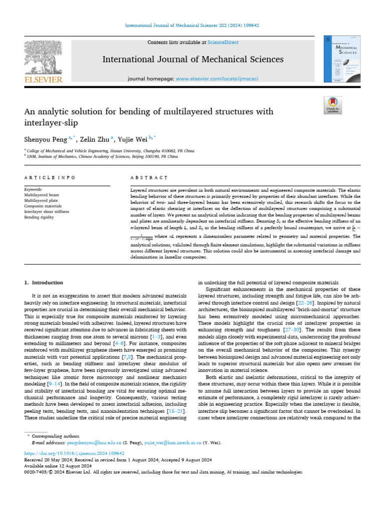 Bending Analysis of Multilayered Structures | PDF | Bending | Beam ...