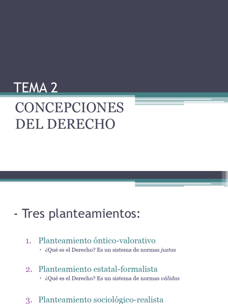 Concepciones del Derecho: Teorías Clave | PDF | La Ley natural ...