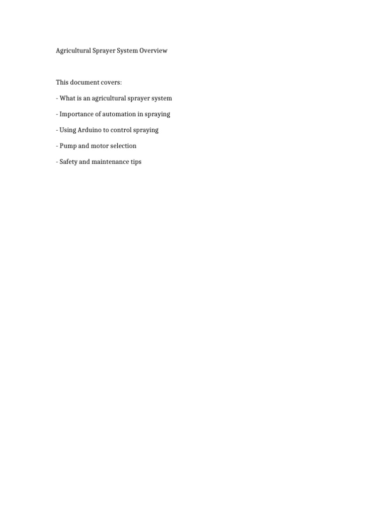 Agricultural Sprayer System | PDF