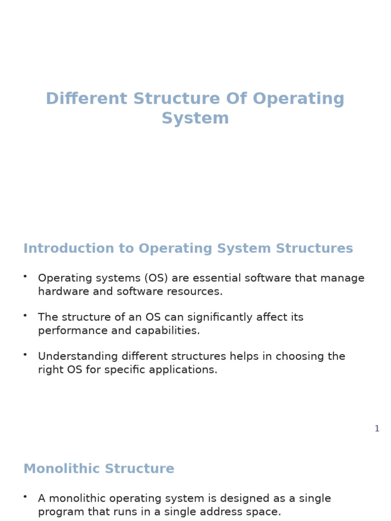 Different Structure of Operating System | PDF | Kernel (Operating ...