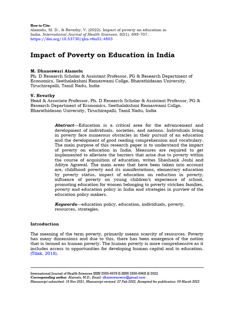 Poverty's Impact on Education in India | PDF | Cost Of Living | Poverty