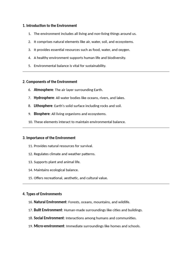 Introduction To The Environment (I) | PDF | Natural Environment ...