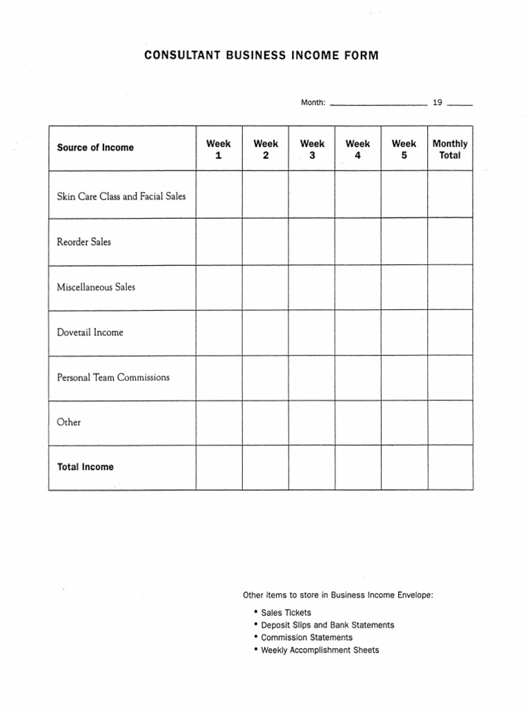 Business Income Form | PDF