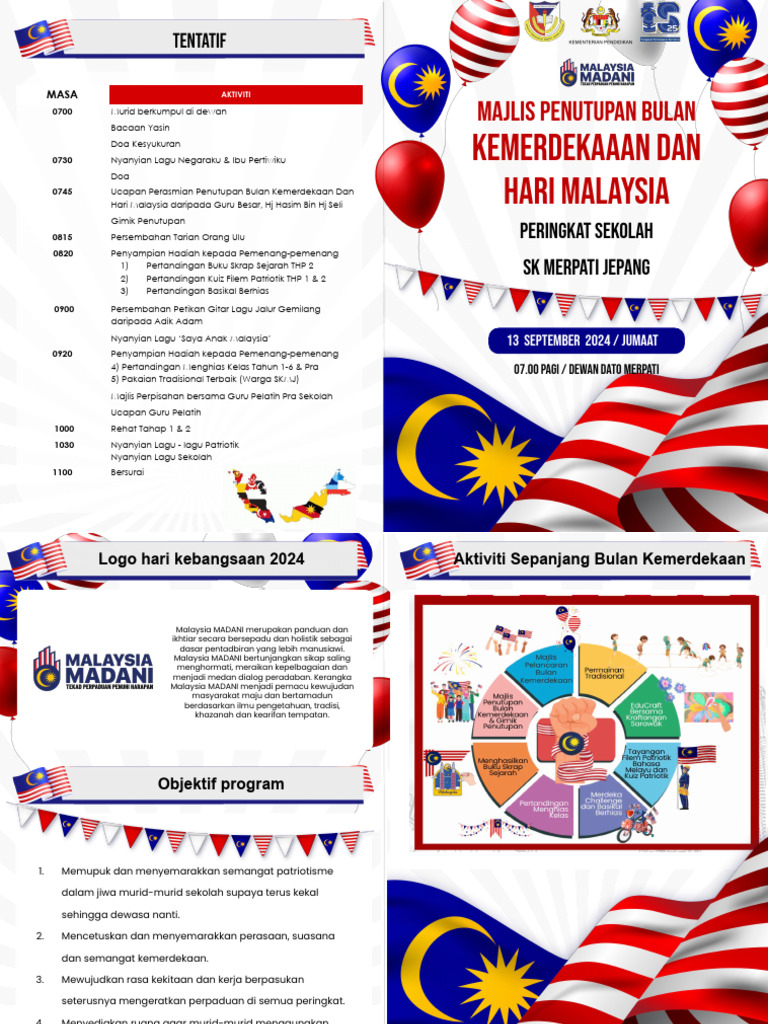 Buku Program Penutupan Bulan Kemerdekaan & Hari Malaysia | PDF