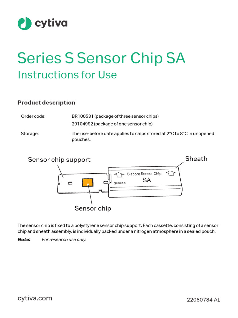 Series S Sensor Chip SA Usage Guide | PDF | Chemistry | Chemical Substances