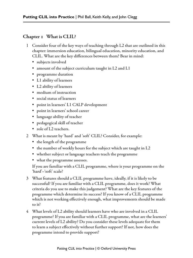 Implementing CLIL in Education | PDF | Second Language | Learning