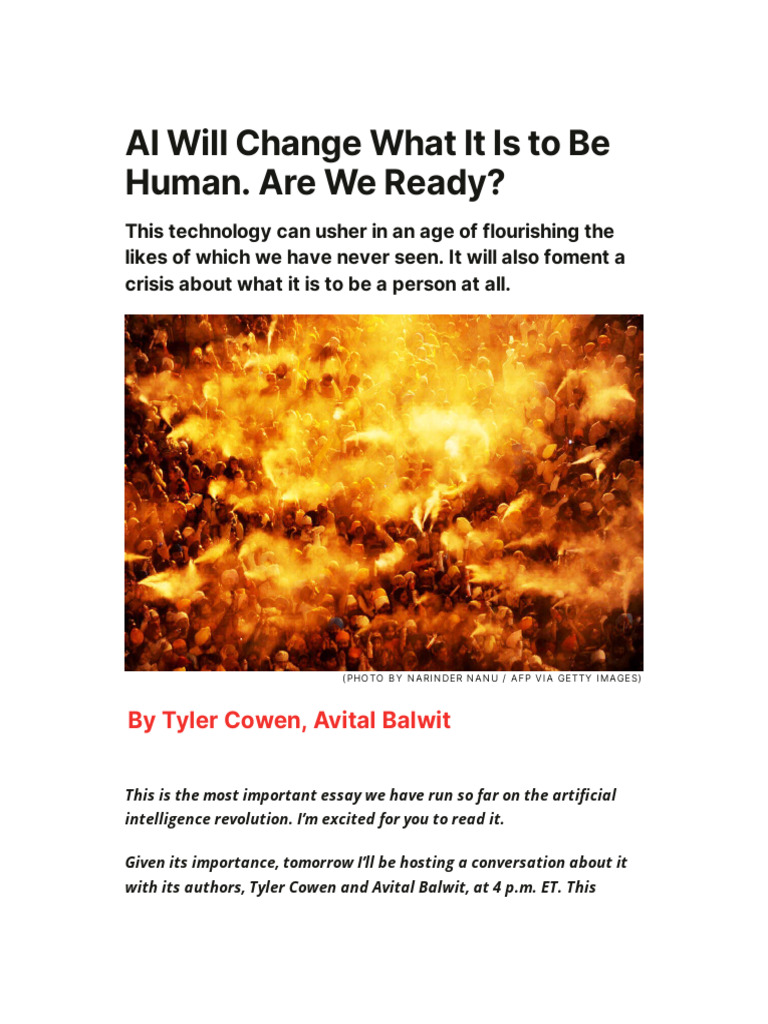 AI's Impact on Human Identity Crisis | PDF | Artificial Intelligence ...