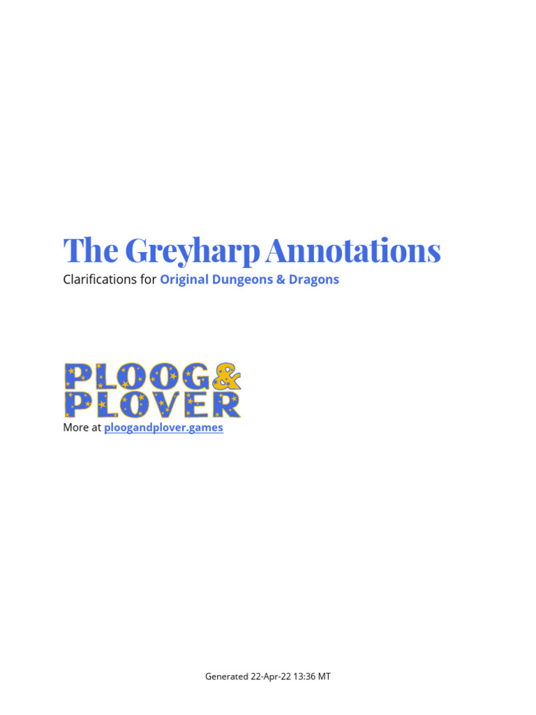 Greyharp Annotations for D&D Rules | PDF | Dungeons & Dragons | Spear