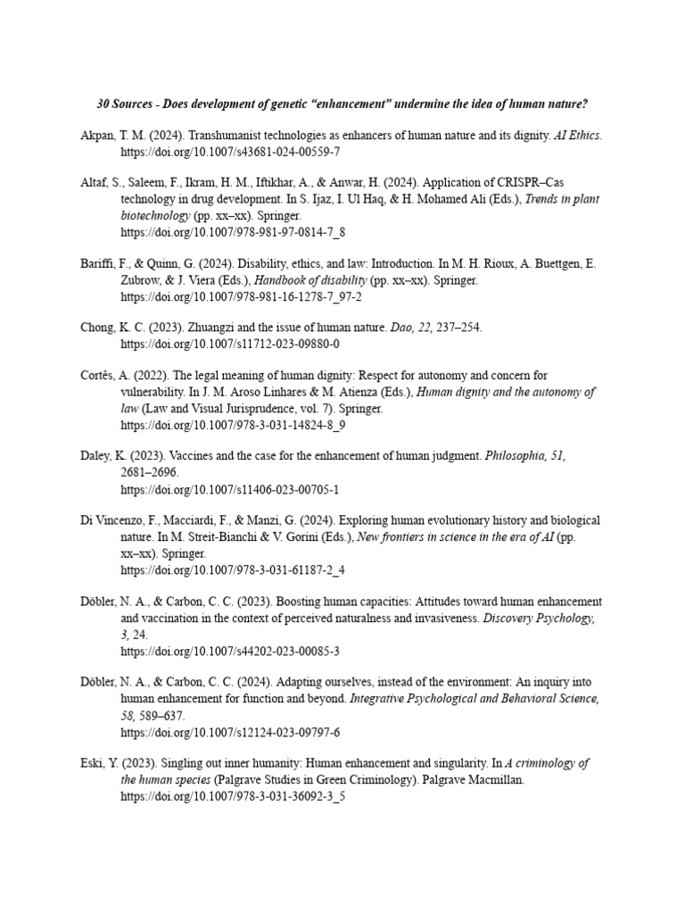 Genetic Enhancement and Human Nature | PDF | Bioethics | Science