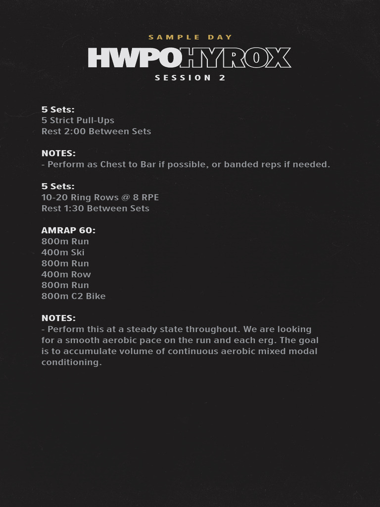 HWPO - HYROX Sample Days-2 | PDF