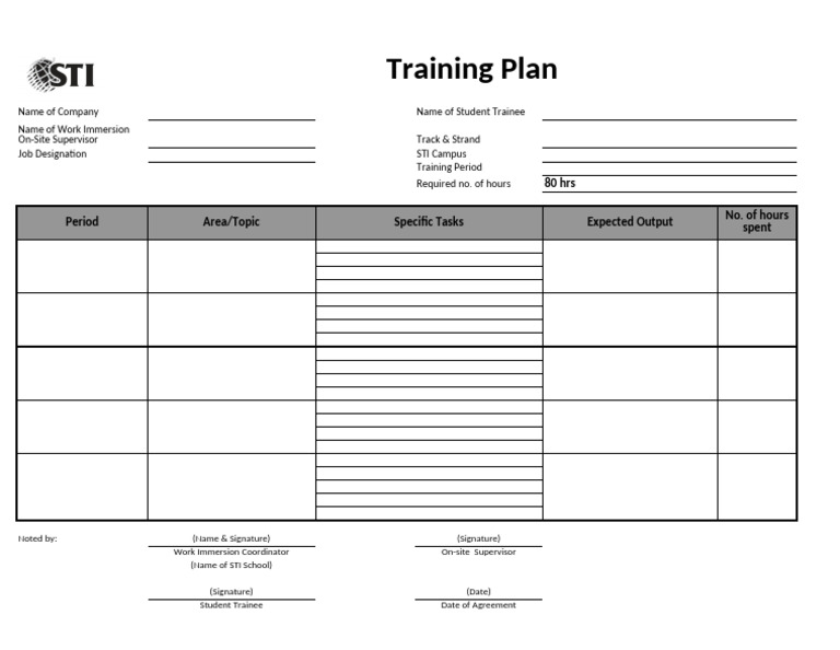 F Training Plan Template | PDF