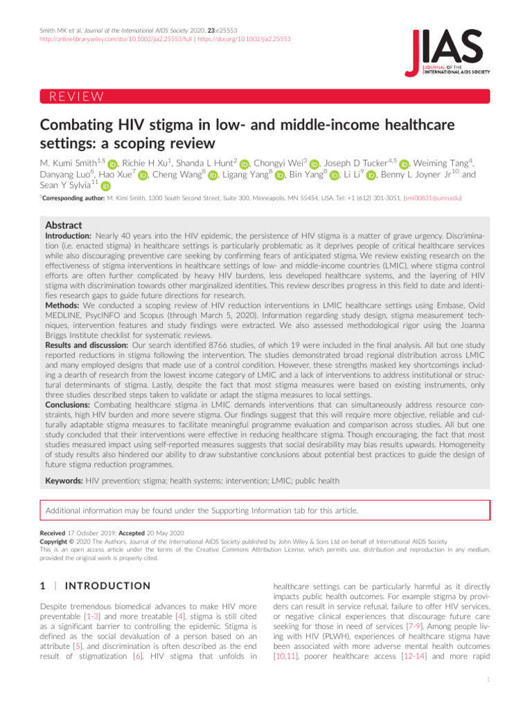 Combating HIV Stigma in Low- And Middle-Income Healthcare | PDF ...