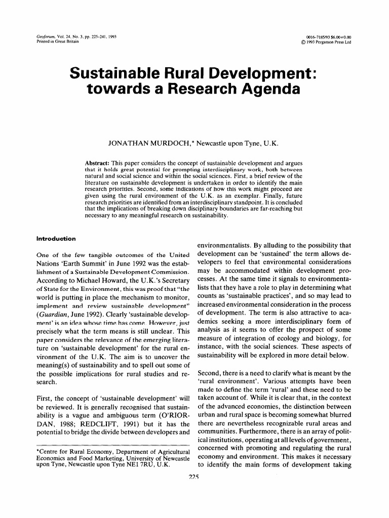 1.Sci-Hub - Sustainable Rural Development - Towards A Research Agenda ...