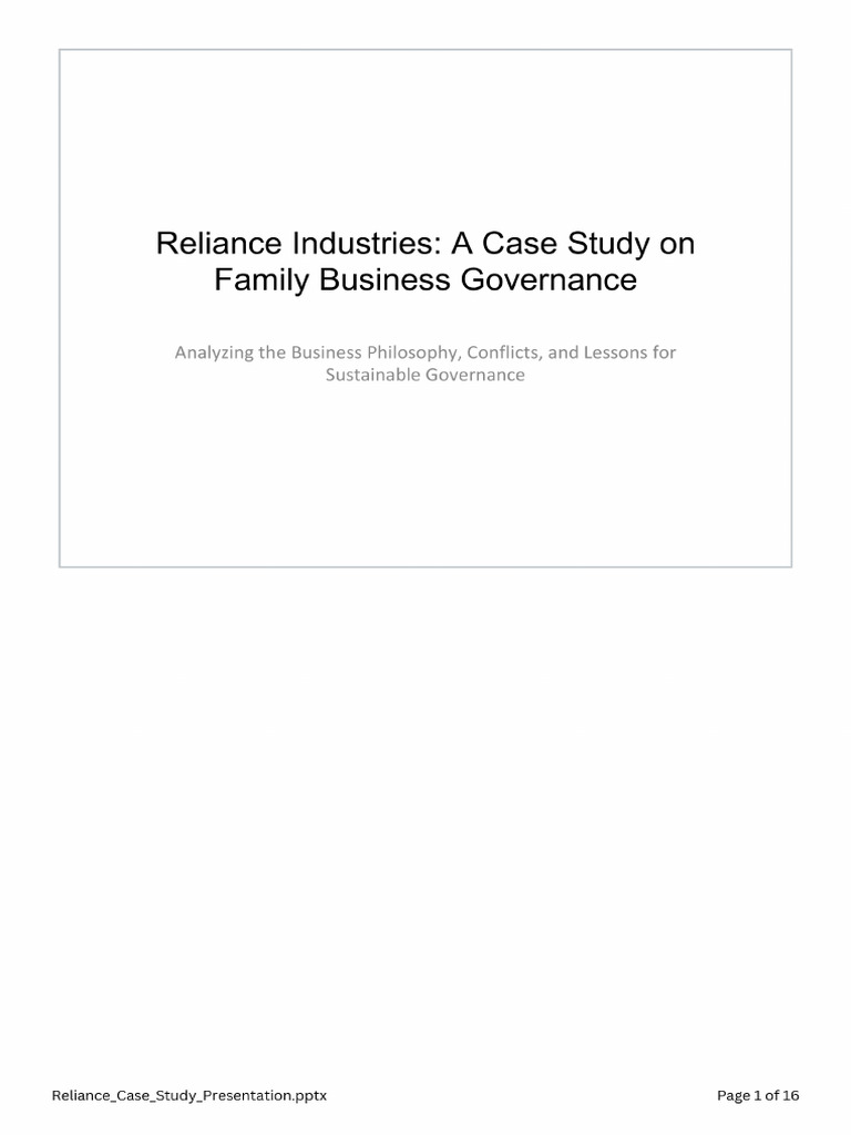 Reliance Case Study Presentation - PPTX 20250523 134936 0000 | PDF
