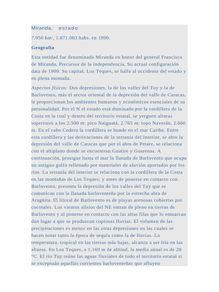 Estado Miranda 1 | PDF