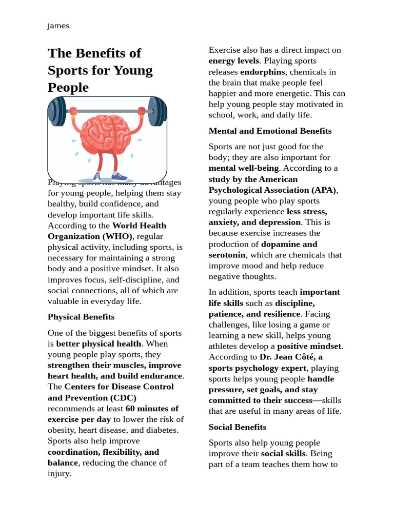 The Benefits of Sports For Young People 161633 | PDF | Sports | Disciplines