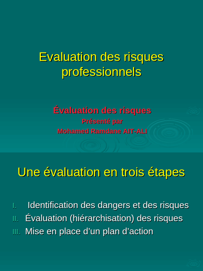 Évaluation des Risques Professionnels | PDF | Risque | Évaluation des ...