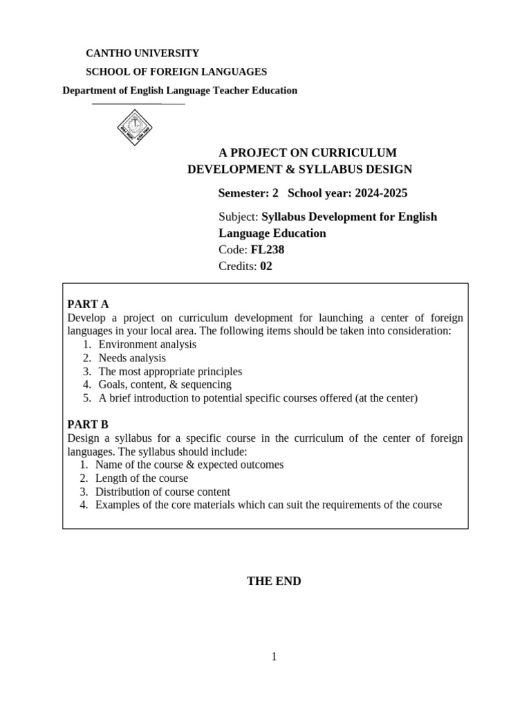 A Project On Curriculum Development | PDF