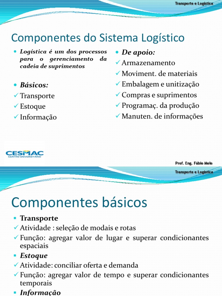 Componentes Do Sistema Logístico | PDF | Embalagem e rotulagem | Logística