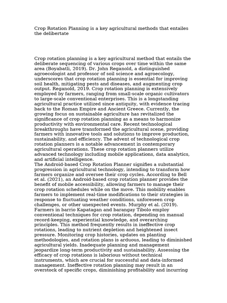 Crop Rotation Planning Is A Key Agricultural Metho | PDF | Agriculture ...