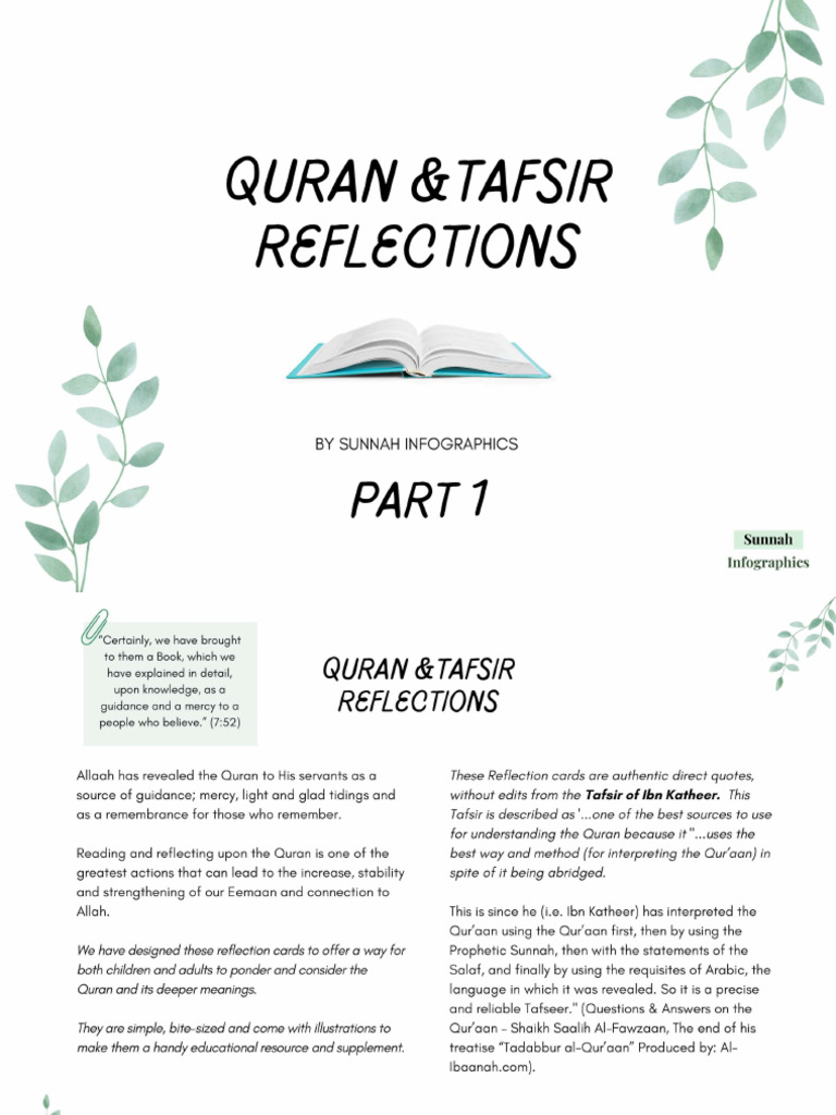 Quran and Tafsir Reflections - Part 01 - A3 42 X 29.7 CM | PDF