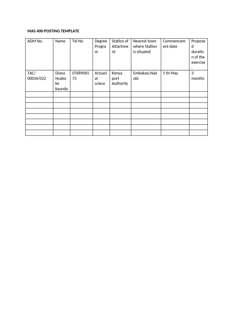MAS 400 Posting Template Details | PDF
