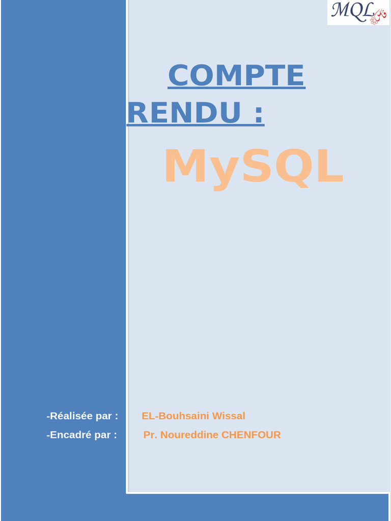 Installation et Utilisation de MySQL | PDF | Bases de données | MySQL