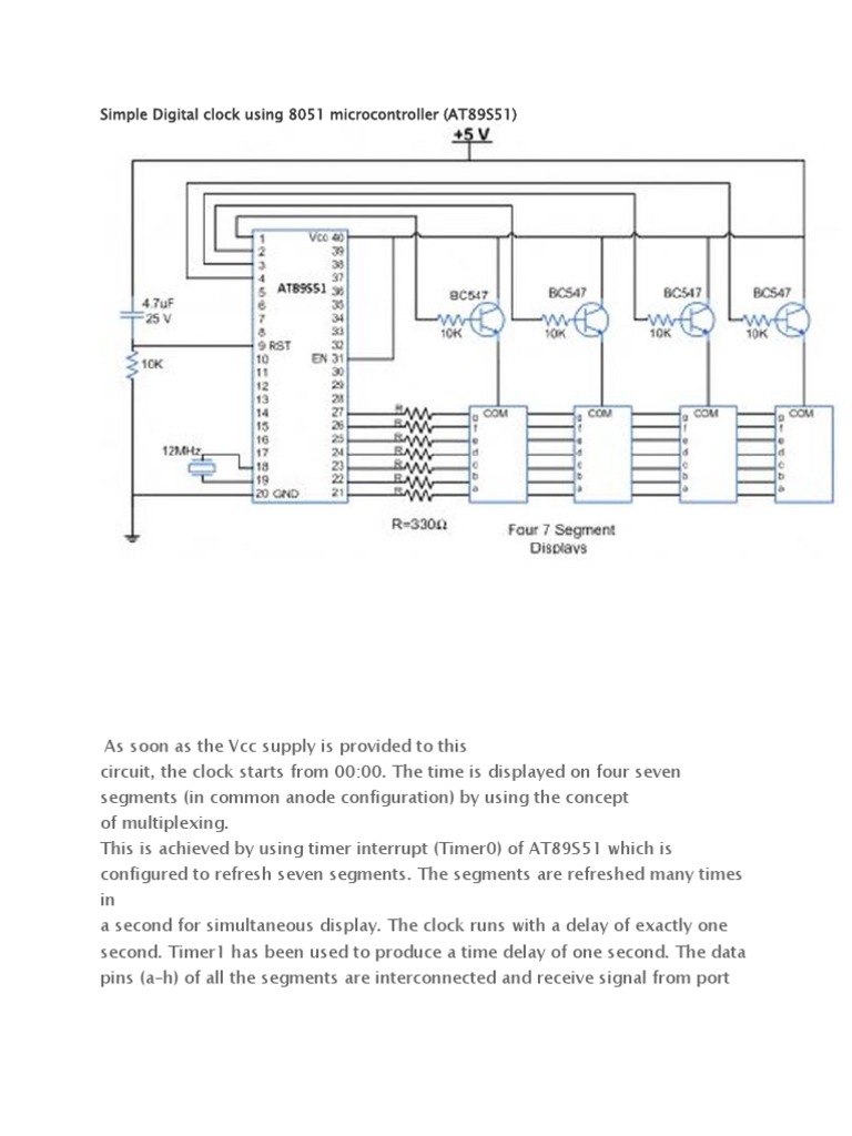 Digital Clock with 8051 Microcontroller | PDF | Technology & Engineering