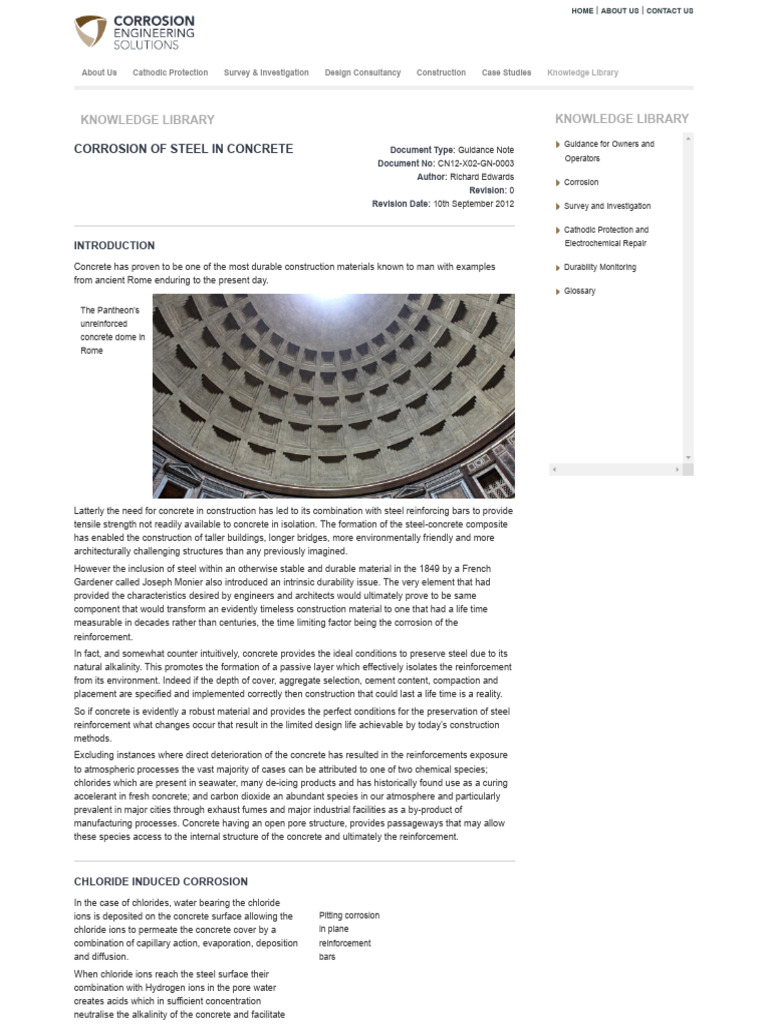 Corrosion of Steel in Concrete Guide | PDF | Corrosion | Concrete