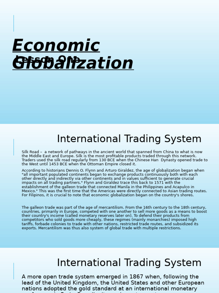 Globalization of World Economic | PDF | Bretton Woods System | Gold ...