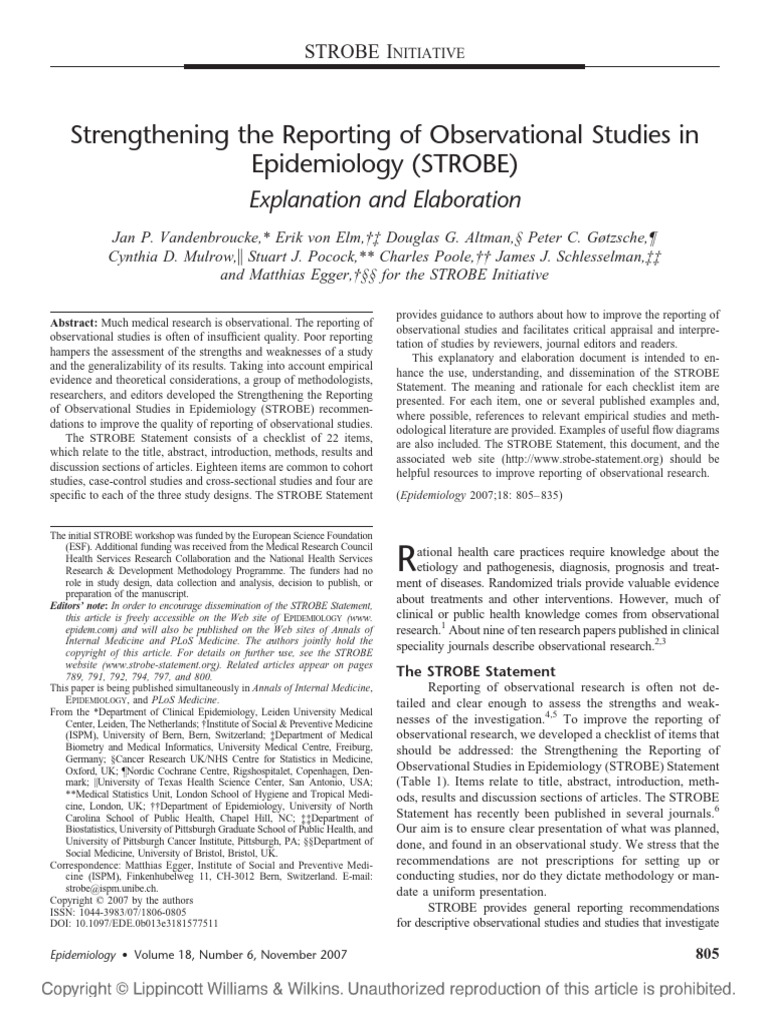Strengthening The Reporting of Observational.28 | PDF | Cohort Study ...