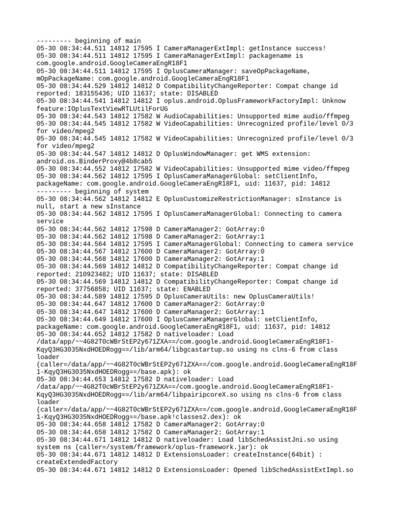 Google Camera Eng R18F1 Log Analysis | PDF | Computer Engineering ...