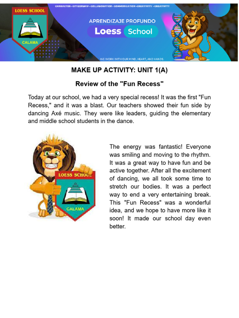 Make Up Activity - Unit 1 (A) | PDF