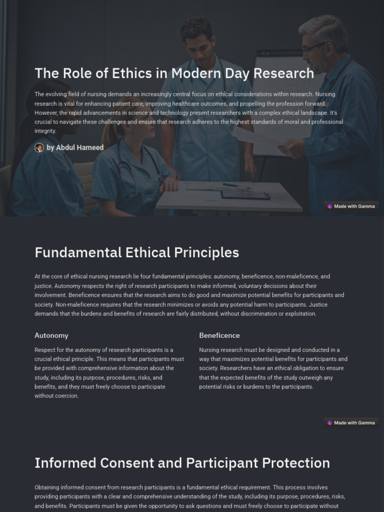 Ethics in Nursing Research Explained | PDF | Informed Consent | Medical ...
