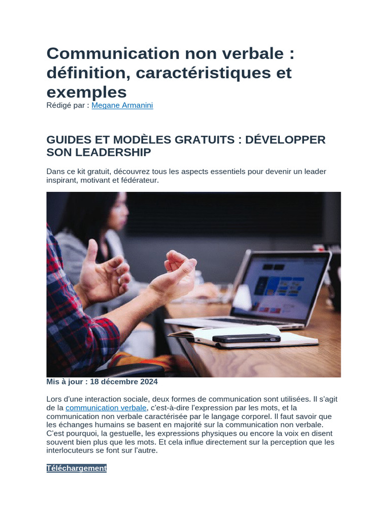 Comprendre la communication non verbale | PDF | Communication non ...