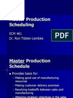Master Production Scheduling: SCM 461 Dr. Ron Tibben-Lembke