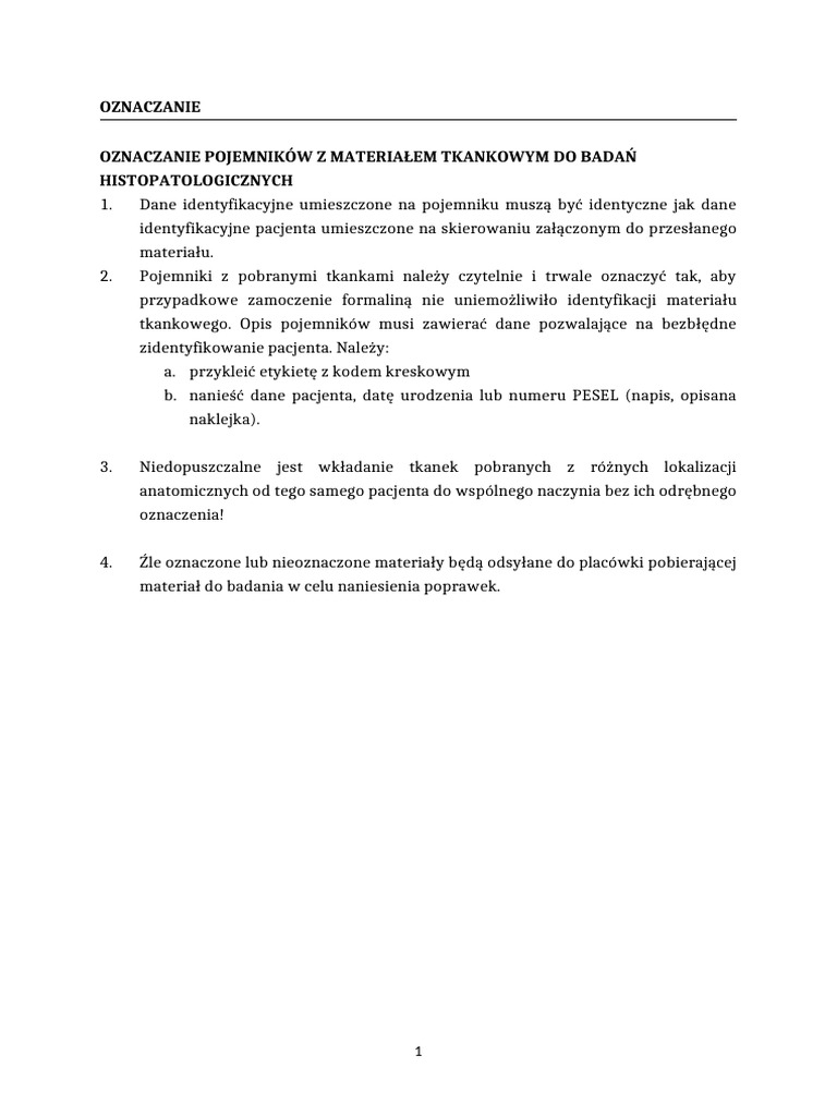 Histopatologia Oznaczanie | PDF