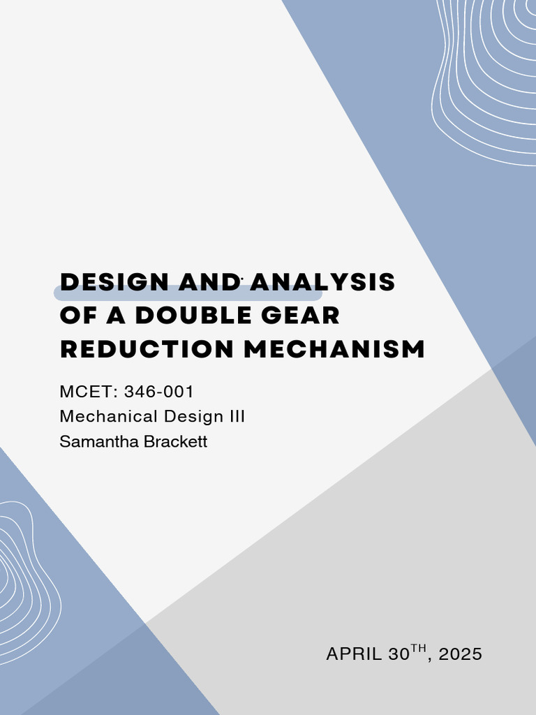 Double Gear Reduction Design Analysis | PDF | Gear | Horsepower