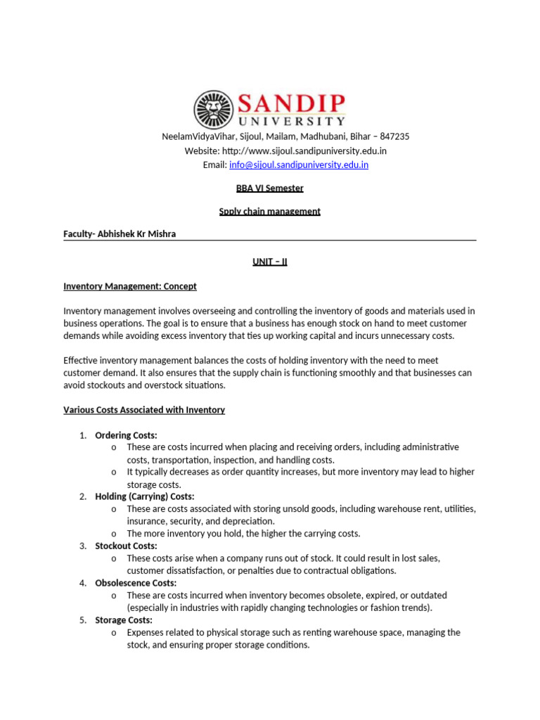 Inventory Management Essentials Guide | PDF | Inventory | Demand