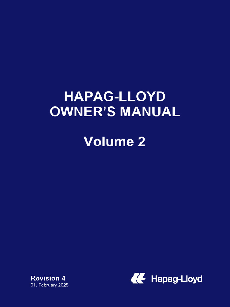 Hapag-Lloyd Owner's Manual Volume 2 | PDF | Tonnage | Ships