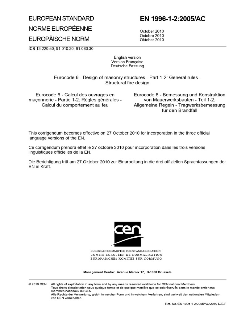 Eurocode 6: Fire Design for Masonry | PDF | Architectural Elements ...