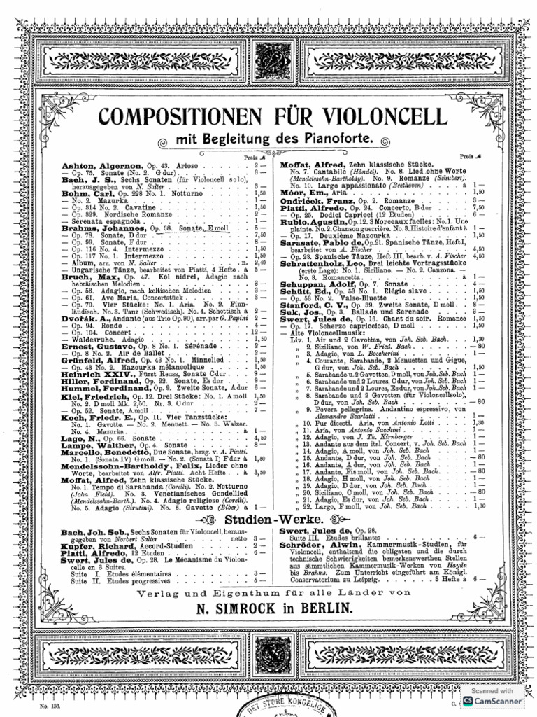 Partitura completa de la Nana de Brahms para piano, con notación detallada y acordes