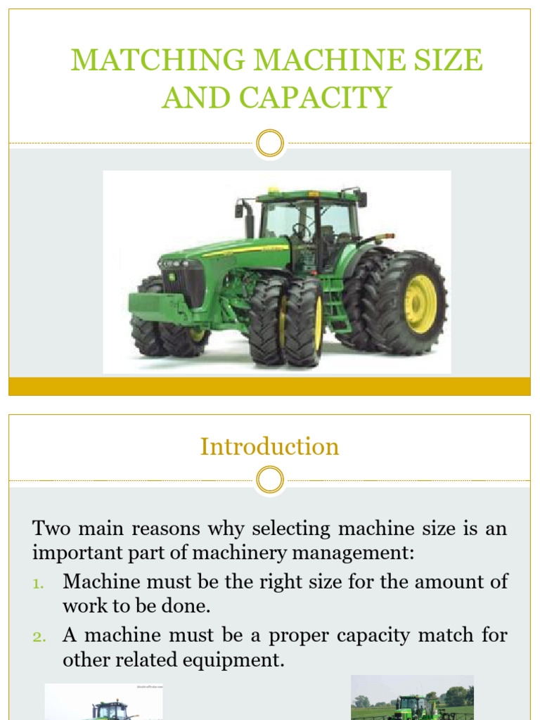 4) Matching Machine Size and Capacity | PDF | Speed