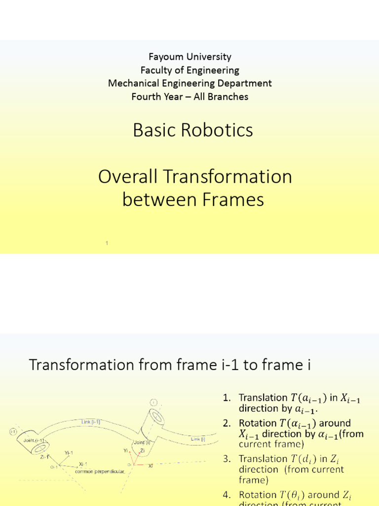 Robotics Frame Transformation Guide | PDF