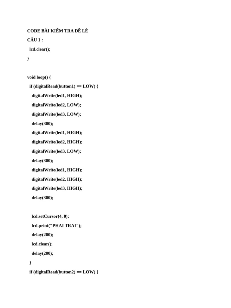 Arduino LED Control Code Examples | PDF