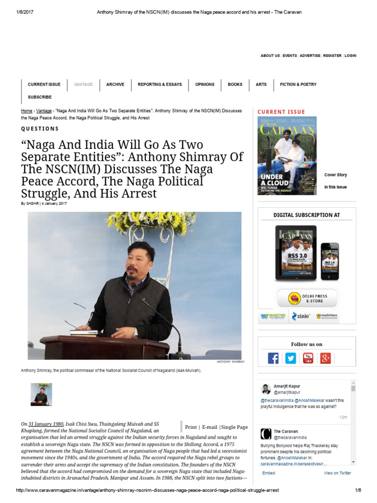 Anthony Shimray of The NSCN (IM) Discusses The Naga Peace Accord and ...
