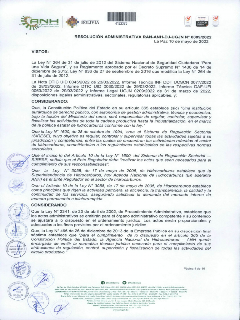 Regulación de Hidrocarburos en Bolivia | PDF | Identificación de ...