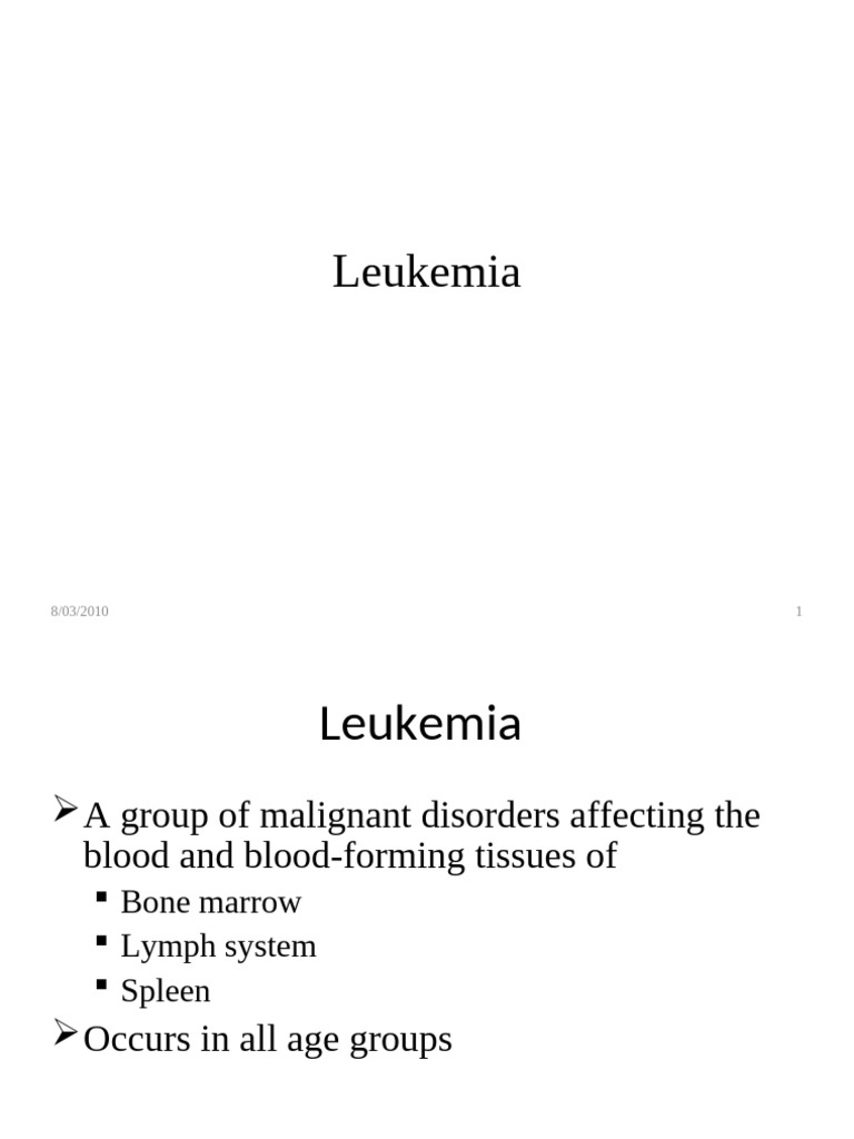 Understanding Leukemia: Types and Symptoms | PDF | Leukemia | Granulocyte